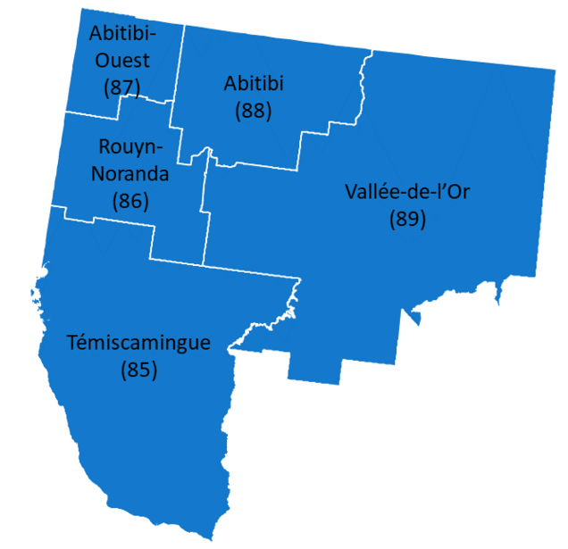 Carte de l'Abitibi-Témiscamingue